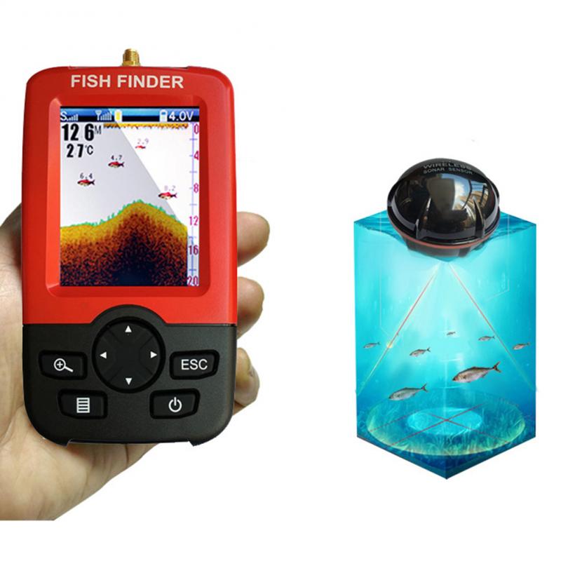 ポータブル深水魚群探知機、100Mソナーセンサー搭載、ワイヤ - Fishing Depth Finder のレビューと価格