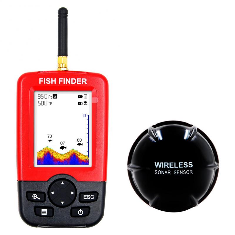 ポータブル深水魚群探知機、100Mソナーセンサー搭載、ワイヤ - Fishing Depth Finder のレビューと価格