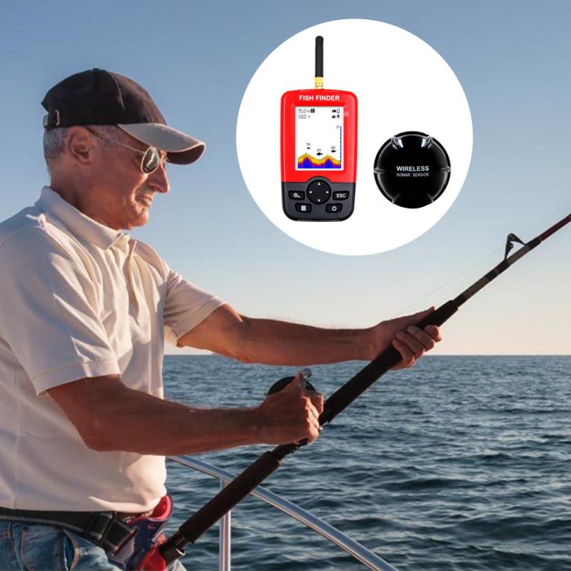 ポータブル深水魚群探知機、100Mソナーセンサー搭載、ワイヤ - Fishing Depth Finder のレビューと価格